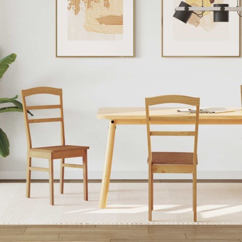 KRZESŁO JADALNIANE 2 SZT. NATURALNY DREWNO GUMOWE