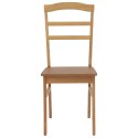KRZESŁO JADALNIANE 2 SZT. NATURALNY DREWNO GUMOWE