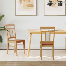 KRZESŁO JADALNIANE 2 SZT. NATURALNY DREWNO GUMOWE