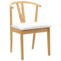 KRZESŁO JADALNIANE 2 SZT. NATURALNY I JASNY DREWNO GUMOWE