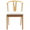 KRZESŁO JADALNIANE 2 SZT. NATURALNY I JASNY DREWNO GUMOWE