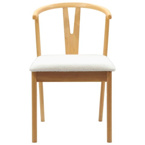 KRZESŁO JADALNIANE 2 SZT. NATURALNY I JASNY DREWNO GUMOWE