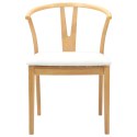 KRZESŁO JADALNIANE 2 SZT. NATURALNY I JASNY DREWNO GUMOWE