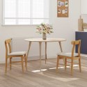 KRZESŁO JADALNIANE 2 SZT. NATURALNY I JASNY DREWNO GUMOWE