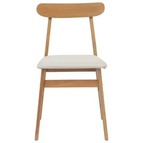 KRZESŁO JADALNIANE 2 SZT. NATURALNY I JASNY DREWNO GUMOWE