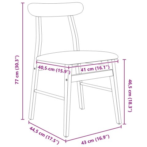 KRZESŁO JADALNIANE 2 SZT. NATURALNY I JASNY DREWNO GUMOWE