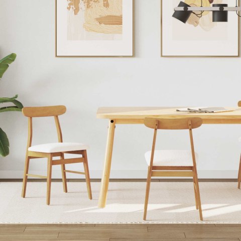 KRZESŁO JADALNIANE 2 SZT. NATURALNY I JASNY DREWNO GUMOWE