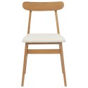 KRZESŁO JADALNIANE 2 SZT. NATURALNY I JASNY DREWNO GUMOWE
