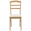 KRZESŁO JADALNIANE 2 SZT. NATURALNY I JASNY DREWNO GUMOWE