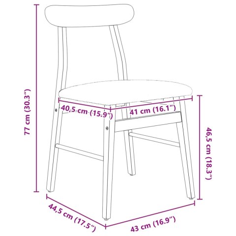 KRZESŁO JADALNIANE 2 SZT. NATURALNY I JASNY DREWNO GUMOWE