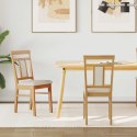 KRZESŁO JADALNIANE 2 SZT. NATURALNY I JASNY DREWNO GUMOWE