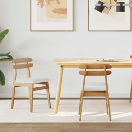 KRZESŁO JADALNIANE 2 SZT. NATURALNY I JASNY DREWNO GUMOWE