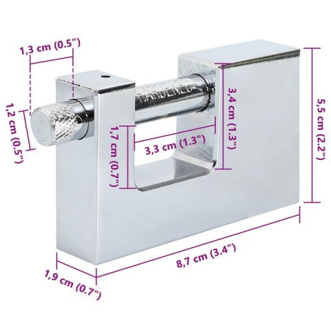KŁÓDKA 2 SZT. SREBRNY 8,7X1,9X5,5CM ŻELAZO