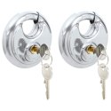 ZAMKI DISCUS Z KLUCZAMI 2 SZT. SREBRNY 9X2.8X9CM