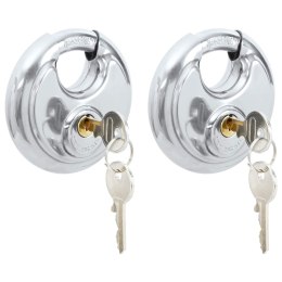 ZAMKI DISCUS Z KLUCZAMI 2 SZT. SREBRNY 9X2.8X9CM