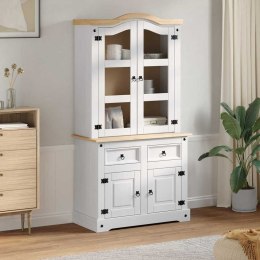 SZAFKA KOMODA Z SZUFLADĄ BIAŁY 100X48,5X179CM LITE DREWNO SOSNOWE
