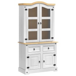 SZAFKA KOMODA Z SZUFLADĄ BIAŁY 100X48,5X179CM LITE DREWNO SOSNOWE
