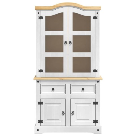 SZAFKA KOMODA Z SZUFLADĄ BIAŁY 100X48,5X179CM LITE DREWNO SOSNOWE