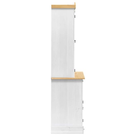 SZAFKA KOMODA Z SZUFLADĄ BIAŁY 100X48,5X179CM LITE DREWNO SOSNOWE