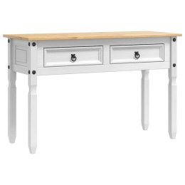 STOLIK KOŃCOWY BIAŁY 115X46X73CM LITE DREWNO SOSNOWE