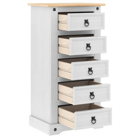 STOLIK NOCNY BIAŁY 53X39X103CM LITE DREWNO SOSNOWE