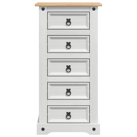 STOLIK NOCNY BIAŁY 53X39X103CM LITE DREWNO SOSNOWE