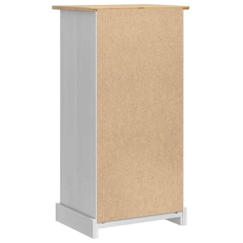 STOLIK NOCNY BIAŁY 53X39X103CM LITE DREWNO SOSNOWE