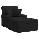 CHAISE LOUNGE Z FARTUSZKIEM CZARNY 91X157X91CM TKANINA