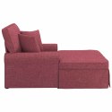 CHAISE LOUNGE Z FARTUSZKIEM CZERWONE WINO 91X157X91CM