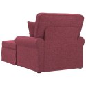 CHAISE LOUNGE Z FARTUSZKIEM CZERWONE WINO 91X157X91CM