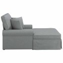 CHAISE LOUNGE Z FARTUSZKIEM JASNOSZARY 91X157X91CM TKANINA