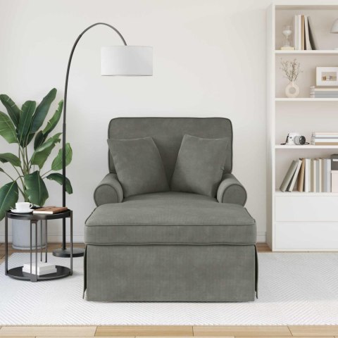 CHAISE LOUNGE Z FARTUSZKIEM JASNOSZARY 91X157X91CM