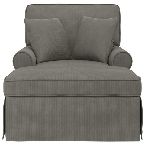CHAISE LOUNGE Z FARTUSZKIEM JASNOSZARY 91X157X91CM
