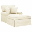 CHAISE LOUNGE Z FARTUSZKIEM Z PODUSZKĄ KREMOWY 91X157X91CM