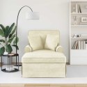 CHAISE LOUNGE Z FARTUSZKIEM Z PODUSZKĄ KREMOWY 91X157X91CM