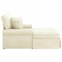 CHAISE LOUNGE Z FARTUSZKIEM Z PODUSZKĄ KREMOWY 91X157X91CM