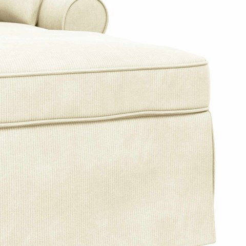 CHAISE LOUNGE Z FARTUSZKIEM Z PODUSZKĄ KREMOWY 91X157X91CM