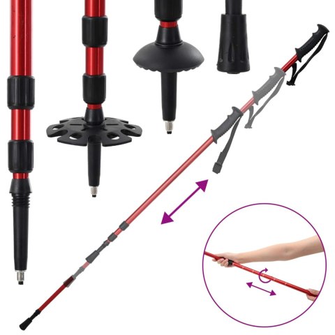 RAKIETY ŚNIEŻNE 3 W 1 Z KIJAMI TREKKINGOWYMI CZERWONY I CZARNY