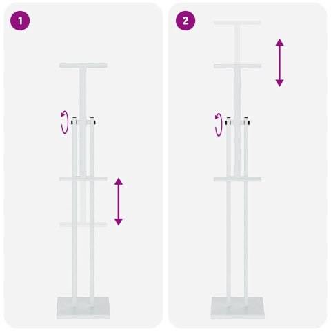 STOISKA NA TARGI BIAŁY 26,5X26,5X127CM STAL