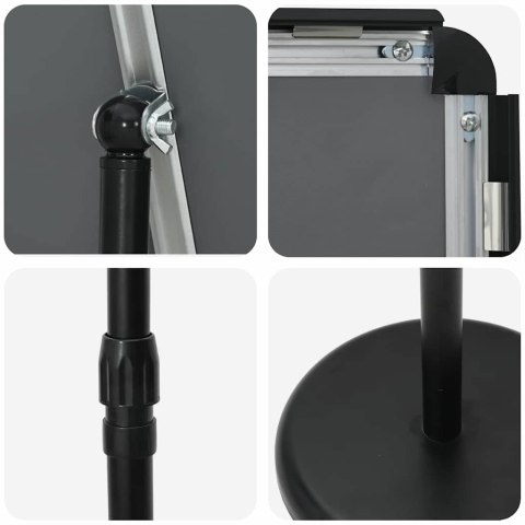 STOISKA NA TARGI CZARNY 25X25X125CM ALUMINIUM