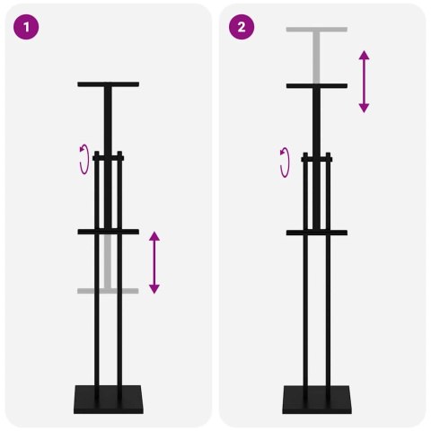 STOISKA NA TARGI CZARNY 26,5X26,5X127CM STAL