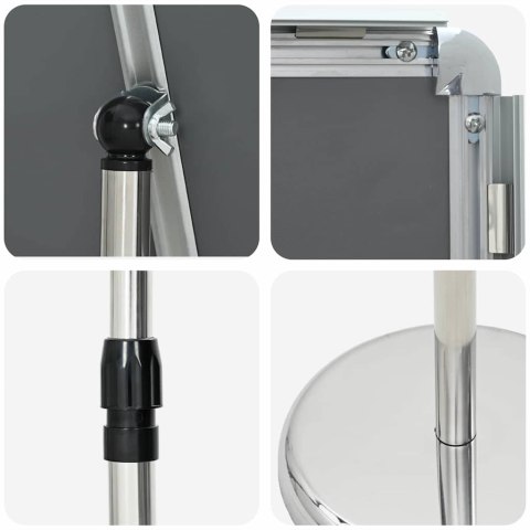 STOISKA NA TARGI SREBRNY 25X25X125CM ALUMINIUM