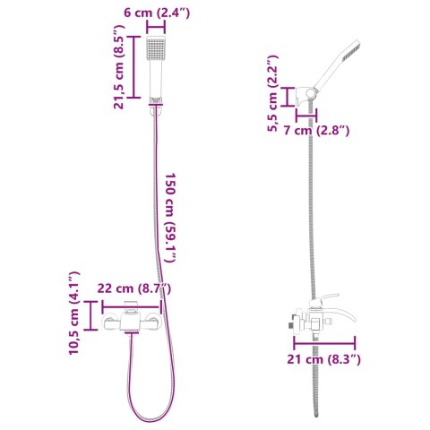 ZESTAW GŁÓWICY PRYSZNICOWEJ CZARNY G 1 / 2 CALA