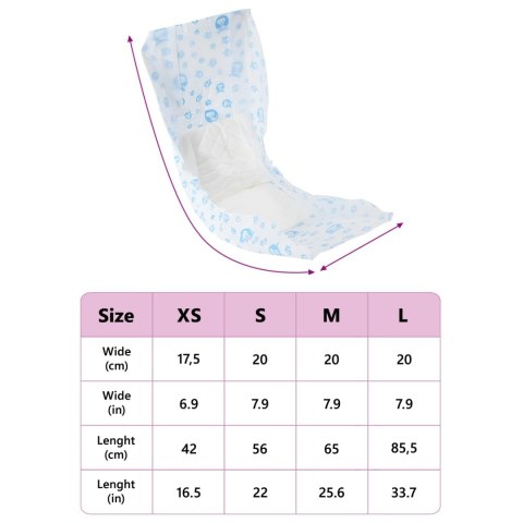 JEDNORAZOWY PAMPERS DLA PSÓW SAMCÓW 30 SZT. BIAŁYXS