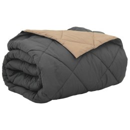 LETNI KOŁDRA ANTRACYT I TAUPE 240X260CM MIKROFIBRA