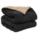 KOŁDRA NA CAŁY ROK CZARNY I TAUPE 200X140CM MIKROFIBRA