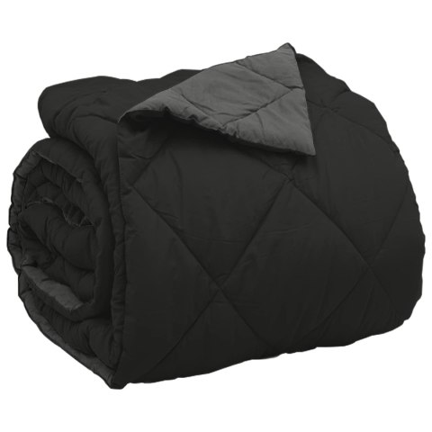 KOŁDRA NA CAŁY ROK CZARNY I ANTRACYT 200X200CM MIKROFIBRA