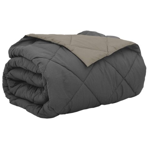 LETNI KOŁDRA JASNOSZARY I ANTRACYTOWY 220X240CM MIKROFIBRA