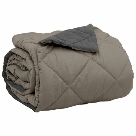 LETNI KOŁDRA JASNOSZARY I ANTRACYTOWY 240X260CM MIKROFIBRA