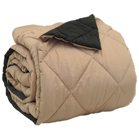 KOŁDRA NA CAŁY ROK CZARNY I TAUPE 240X260CM MIKROFIBRA